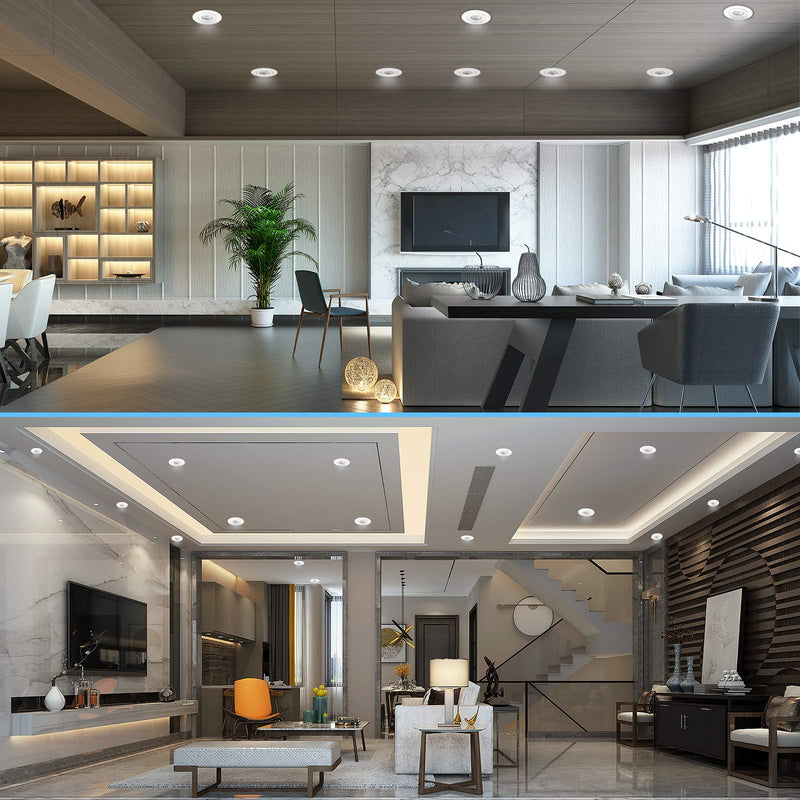 4 Inch Led Recessed lights ,Ultra-Thin Adjustable Eyeball Gimbal LED Recessed Lighting, with Junction Box 9 Watts,750lm, Dimmable geiling light ETL (2700K/3000K/3500K/4000K/5000K Option, 4pack) 2700K/3000K/3500K/4000K/5000K Option