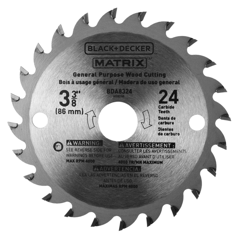 BLACK+DECKER MATRIX Trim Saw Attachment with 3-3/8 Inch Carbide Blade 24T (BDCMTTS)