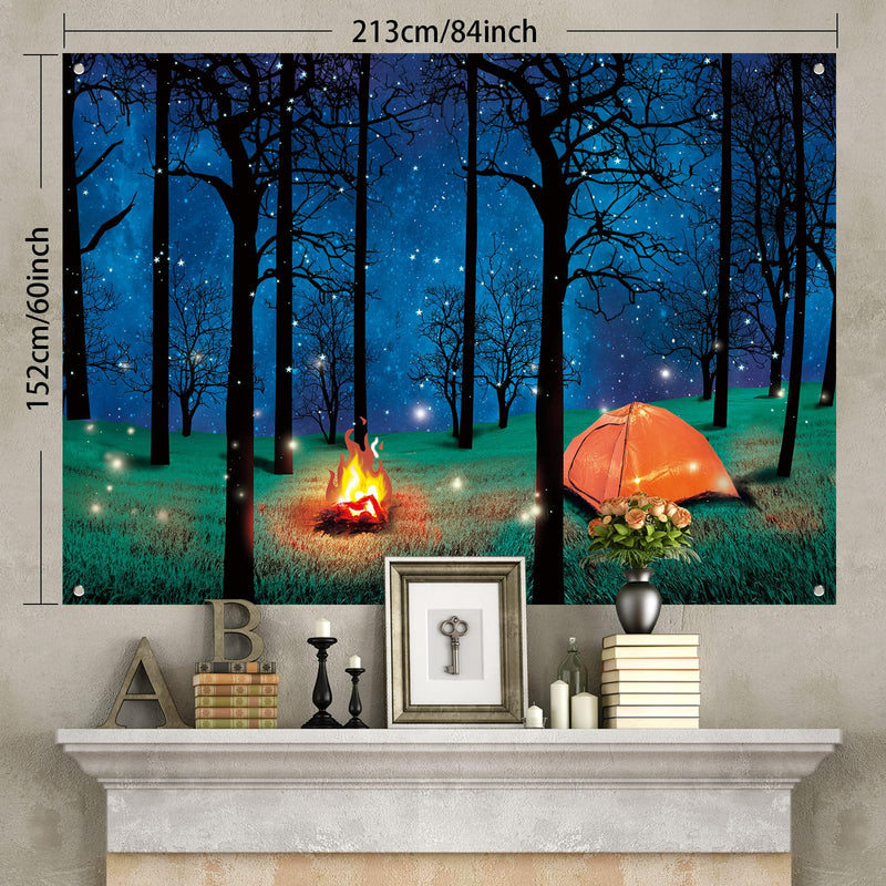 Forest Scene Camping Backdrop Supplies Camping Photography Background Photo Shoot Backdrop Party Decoration for Camping Theme Party Birthday Party Baby Shower (5 x 7 ft) 5 x 7 ft