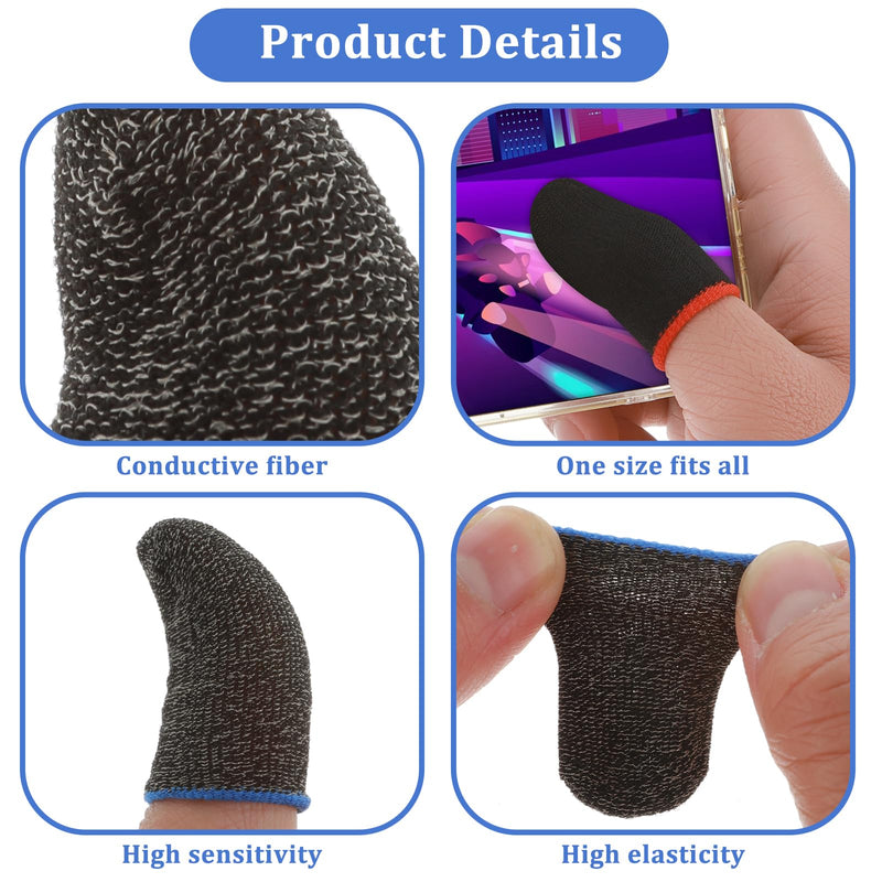 30PCS Finger Sleeves, Sweatproof Anti-Slip Gaming Finger Cover Breathable Thumb Gloves for Mobile Gaming Grip Pain-Relief Mobile Phone Gaming Finger, Compatible with All Touchscreen Devices