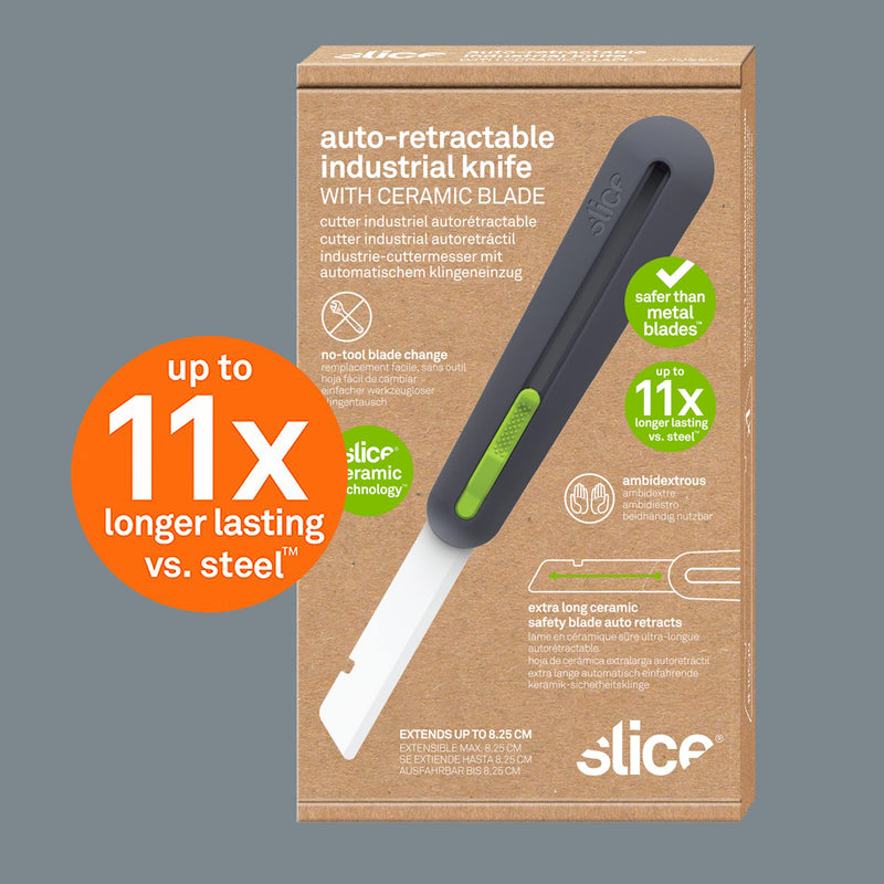 Slice 10560 3" Extra Long Insulation Foam Tool, Designed for Foam Cutting, Finger Friendly, Ceramic Blade, Automatically Retracts