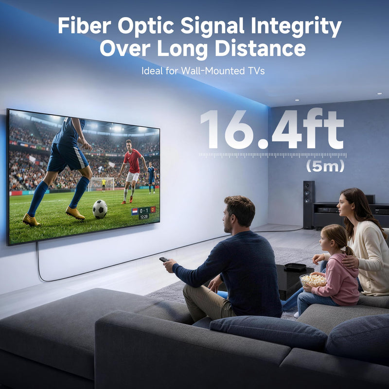 Cable Matters [Designed for Xbox Certified] Unidirectional Active 8K @60Hz Fiber Optic HDMI Cable 16.4 ft / 5m - Supporting 8K@60Hz 4K@120Hz HDR - Designed for Xbox, Compatible with PS5, Apple TV, PC 16.4 Feet