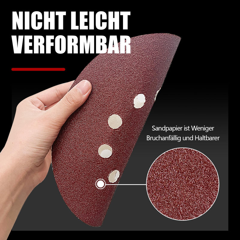 30 pieces 225 mm sandpaper Velcro, 40 grit 10 hole, are suitable for long-neck sanders, drywall sanders, and Giraffen Sanders P40