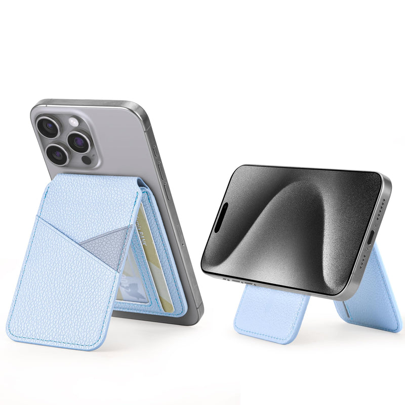 Arae Magnetic Phone Wallet, Compatible with MagSafe Wallet, for Apple iPhone 15/14/13/12 Series, Adjustable Stand with 4 Card Holder,RFID Blocking, PU Leather,Black Black