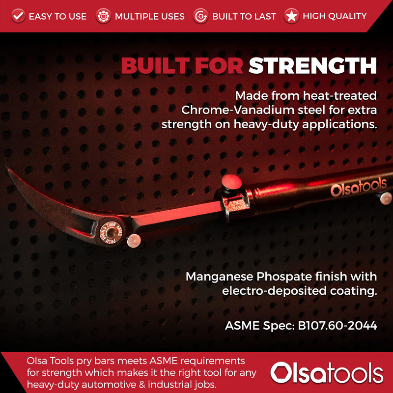 Olsa Tools Adjustable Pry Bar - Adjustable Angles & Extendable Length From 13.3"-18.5" - Extendable and Indexable Pry Bar - Indexing Pry Bar for Mechanics - Professional Grade - Part 1260 1pc Extendable Handle