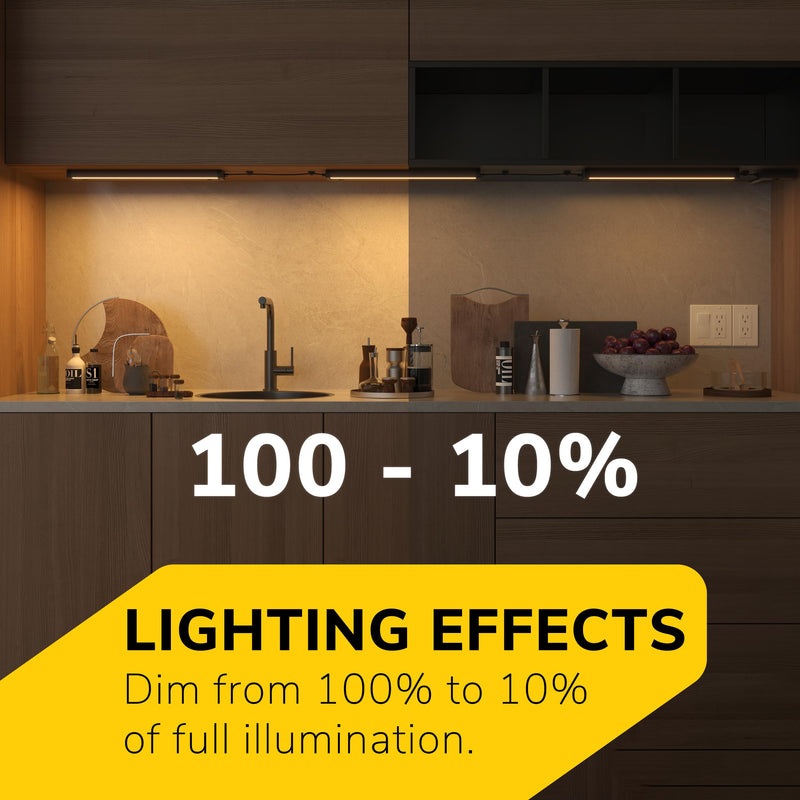 GETINLIGHT 16-inch Swivel LED Under Cabinet Lighting, 2 Color Levels, 2700K/4000K, Dimmable with Wall Dimmers, Plugged-in Only, Bronze Finished, IN-0109-4-BZ 16 Inch