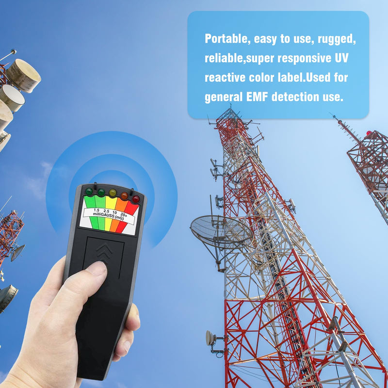 K2 EMF Meter, Handheld Electromagnetic Radiation Detector, 5 LED Ghost Hunting Detector, EMF Magnetic Field Monitor, for Office, Home, Ghost Hunting, 50Hz-20,000Hz, Black