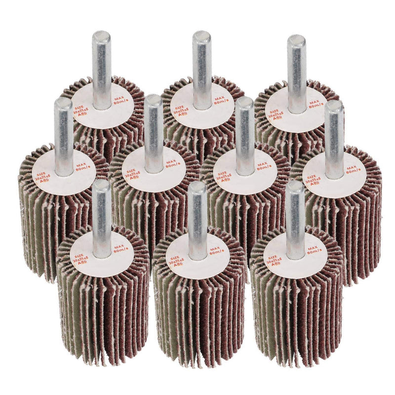 Pack of 10 Flap Grinder 60 Grit Flap Grinder 30 x 40 x 6 mm for Drill/Rotating Tool for Removing and Polishing Rust Paint