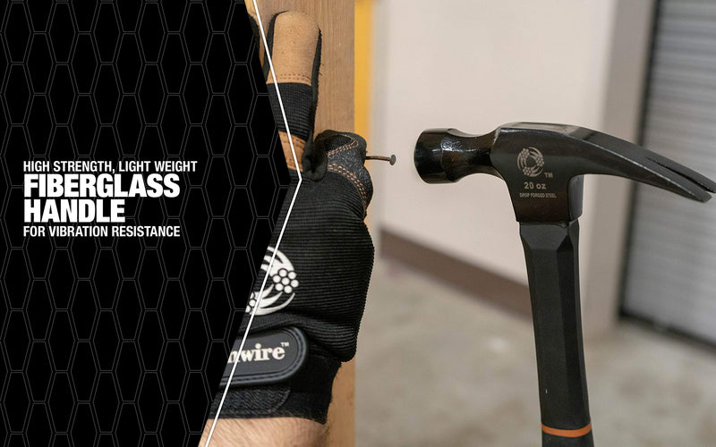 Southwire Bmeh-20 20 OZ. Heavy Duty Electrician's Hammer; 20 oz. Head with Smooth Face; Heavy Duty Drop Forged Steel Tether Hole For Safety; Lightweight Fiberglass Handle; 1.75 Lbs 65116840 One Size
