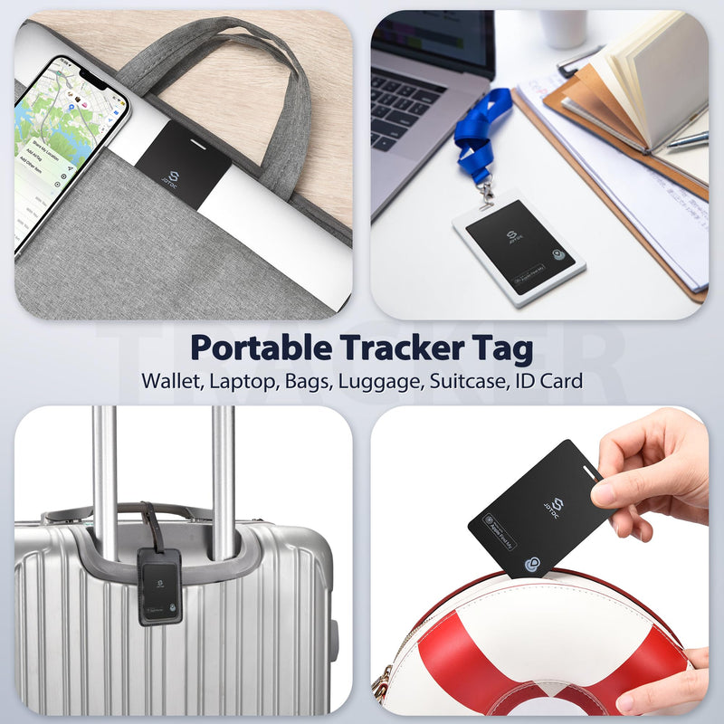 JSL JDTDC MFi Certified Thin-Wallet-Tracker Item-Finder Work with Apple Find My (iOS Only), Credit-Card-Wallet-Finder for Wallets,Passports, Luggage-Tracker, IP68 Waterproof,3-Year Battery Life,2 Pack 2 Pack Black