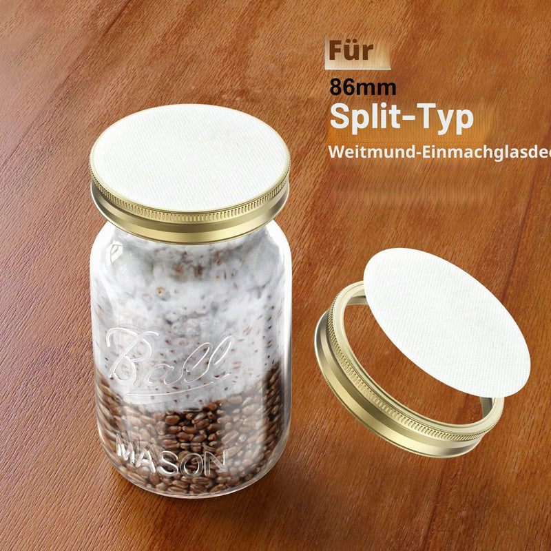Synthetic Filter Paper Stickers, 82mm 0.3μm PTFE Filter Disc Strong Adhesive Wide Mouth Mason Jar Lids Mushroom Growing (Pack of 18)