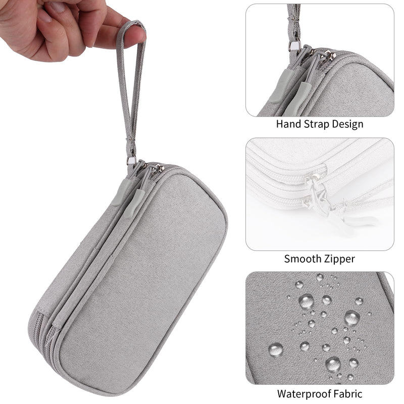 JIAKAI Travel Cable Organizer,Electronics Accessories Organizer Bag,Electronic Organizer Travel Universal Cable Organizer Electronics Accessories Bag for Cable, Charger, Phone (Double Layer -Grey) Double Layer -Grey