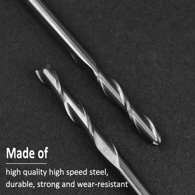 CBRIGHT 10pcs End Mill CNC Router Bits, 1/8" 3.175mm Shank 3mm Cutting Edge Milling Cutter Engraving Cutter including End Mill CNC Router Bits (10pcs Flat Head) 10 x Flat Head