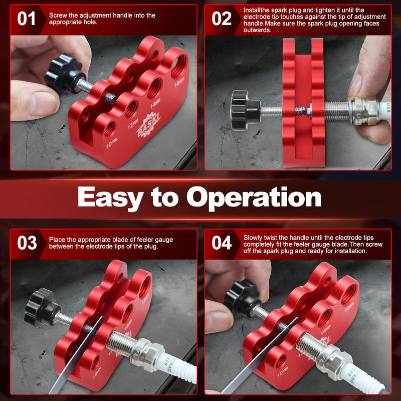 Baski Spark Plug Gap Tool, Universal Spark Plug Gapper Gapping Tool for Most 10mm 12mm 14mm 16mm Thread Spark Plugs