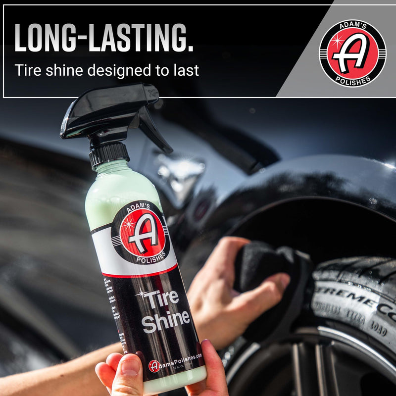 Adam's Polishes Tire Shine 16oz - Easy to Use Spray Tire Dressing W/ SiO2 for Glossy Wet Tire Look w/No Sling | Works on Rubber, Vinyl & Plastic | USA Made 16 fl. oz