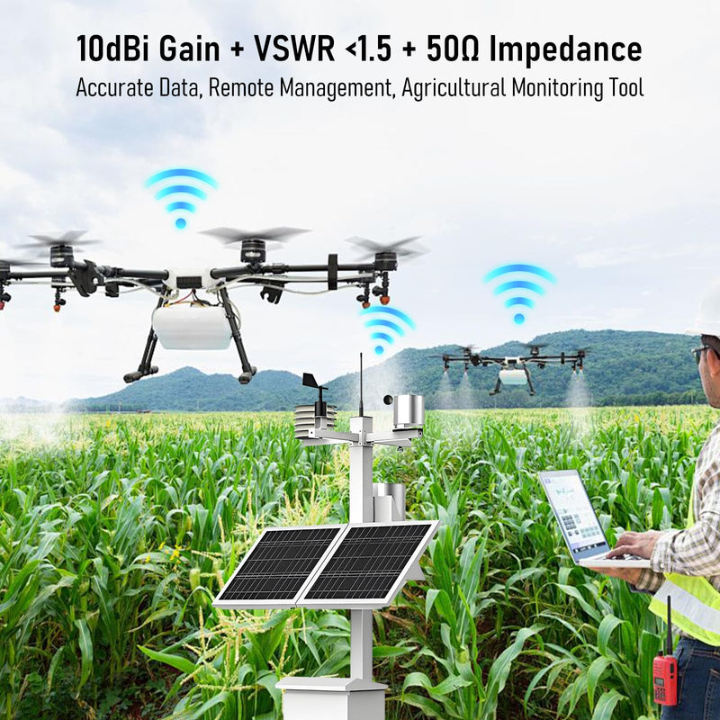 10dBi 868MHz Lora Antenna for Meshtastic Lora Long Range Soft Whip Antenna, 50Ω, VSWR <1.5, SMA Male 195mm + Cable (U.FL IPX) to SMA Female for ESP32/LoRa32 V3/LoRa32u4 II (Pack of 2)