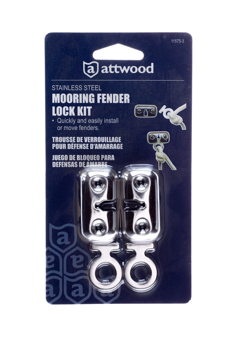Attwood 11575-3 Stainless Steel Boat Fender Lock Kit - Pair (Pack of 3) One Size (Pack of 3)