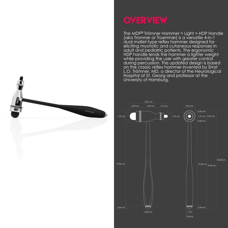 MDF Instruments 555 Trömner Reflex Hammer Black - Lightweight - HDP Handle