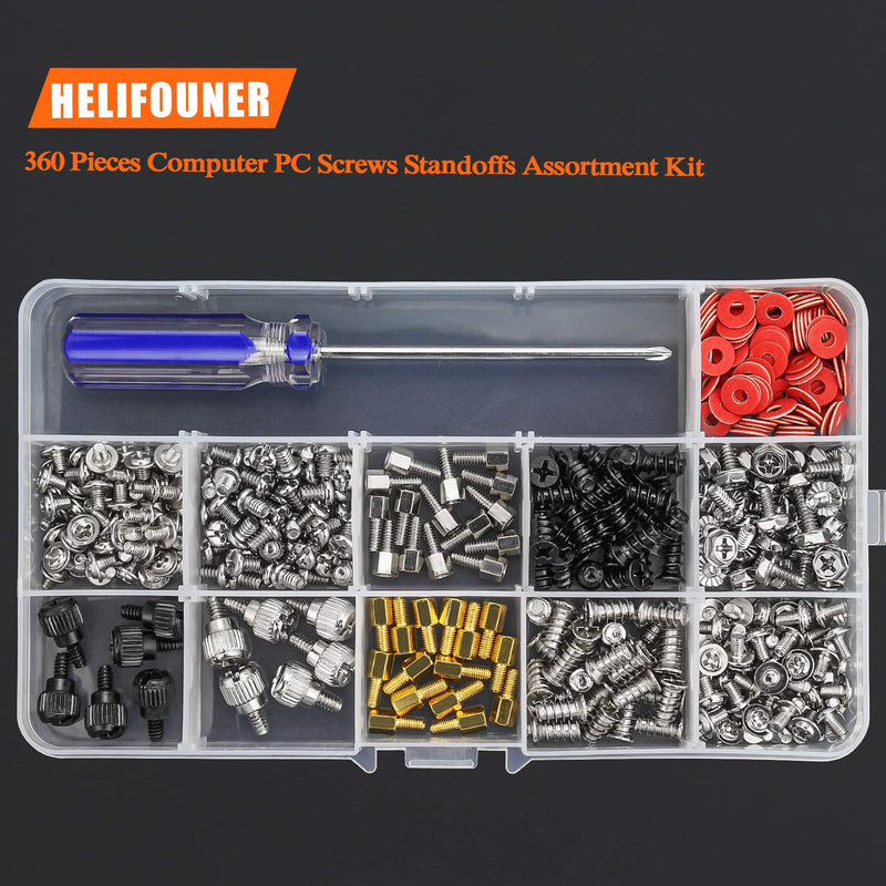 360 Pieces Computer Standoffs Screws Assortment Kit with a Screwdriver