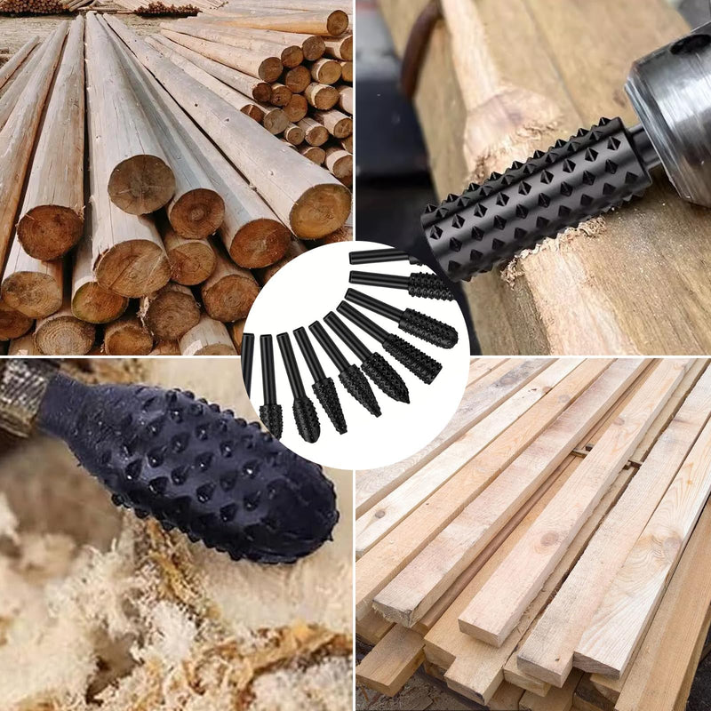 Pack of 10 Wood Cutters for Drill, Metal Cutter, Carbide Cutter Set, Grinding Attachments, 6 mm Shank End Mill, Ball Mill Wood, Rotary Cutter, Milling Cutter for Metal Wood Stone Processing