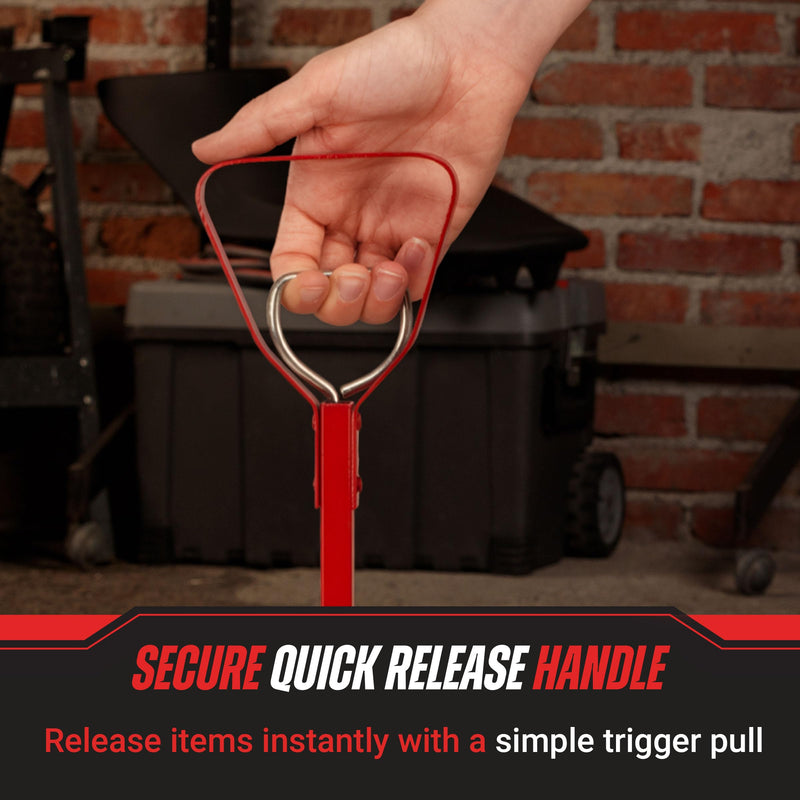 Magnetic Pickup Tool – Large Magnet with 25lb Pull, 27.5-Inch Reach, and Quick Release Handle – Workshop Floor Sweeper by Stalwart