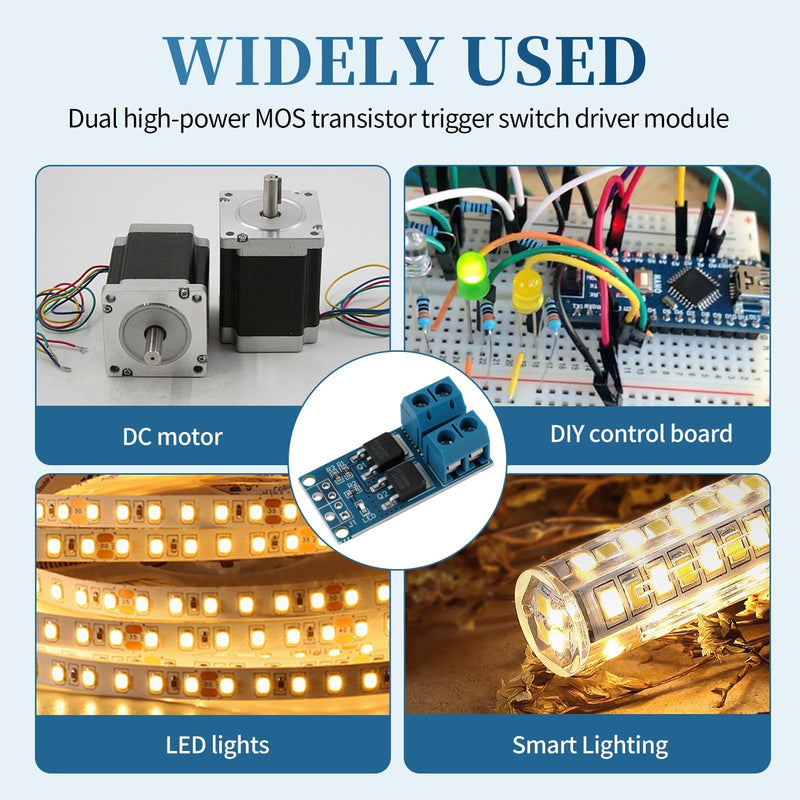 16pcs DC 5V-36V 400W FET Trigger Switch Drive Module Board, Dual MOSFET Switch Drive Module with High Performance Output, Driver Module PWM Control Board for Microcontroller, Driver Module