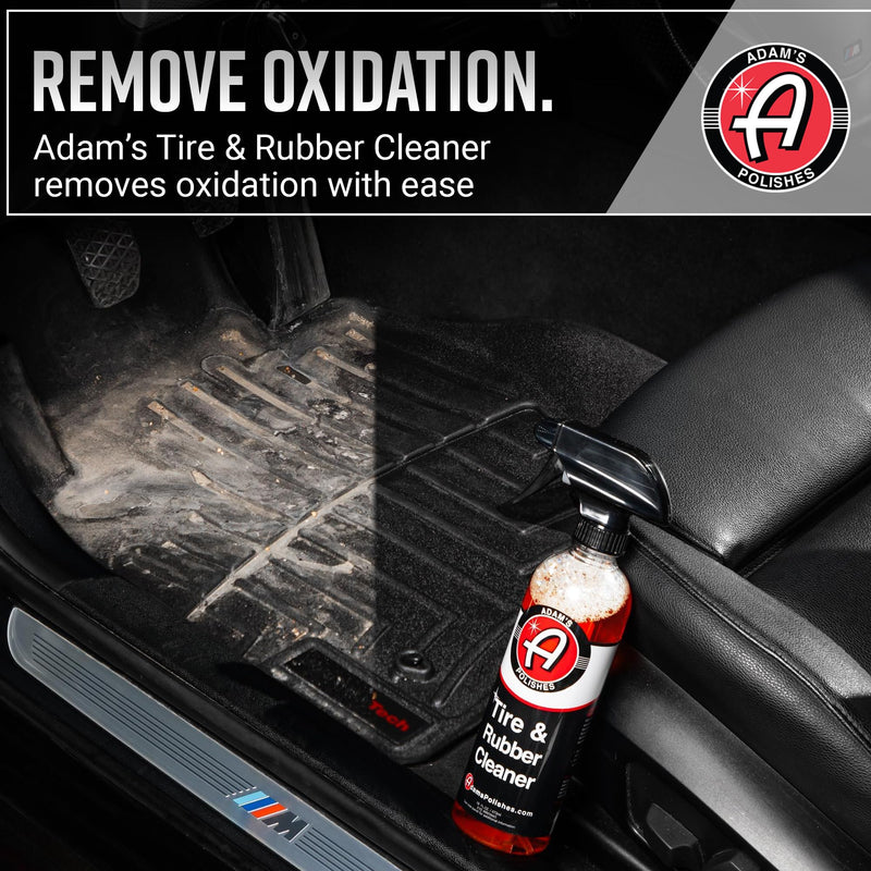 Adam's Tire & Rubber Cleaner (16 oz) - Removes Discoloration From Tires Quickly - Works Great on Tires, Rubber & Plastic Trim, and Rubber Floor Mats 16 Fl Oz (Pack of 1)