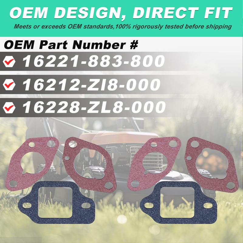 Carburettor Gasket Kit for Honda GCV160 GCV135 GCV190 GSV190 Engine and HRS216 HRT216 HRB216 HRR216 HRZ216 Lawnmower # 16212-Zl8-000, Adefol Professional Airtight Gasket