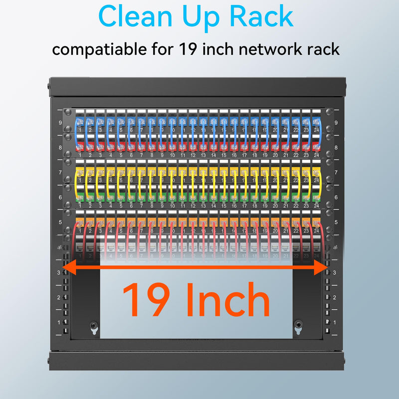 Sokqovt 24 Port Blank Keystone Patch Panel with Snap-in Design (2 Pack), Cat6 Network Patch Panel 1U 19 inch, Rack Mount Ethernet Patch Panel (for Slim Keystone Only) 2 Pack
