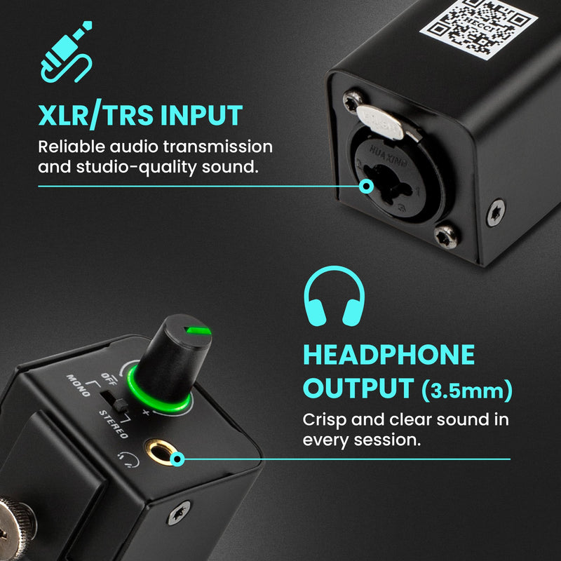 Z2 Wired Portable in Ear Monitor Amplifier, Headphone Amp with XLR and TRS Output, Headphone Amplifier with Stereo/Mono Switch for Keyboardists, Drummers, Guitar