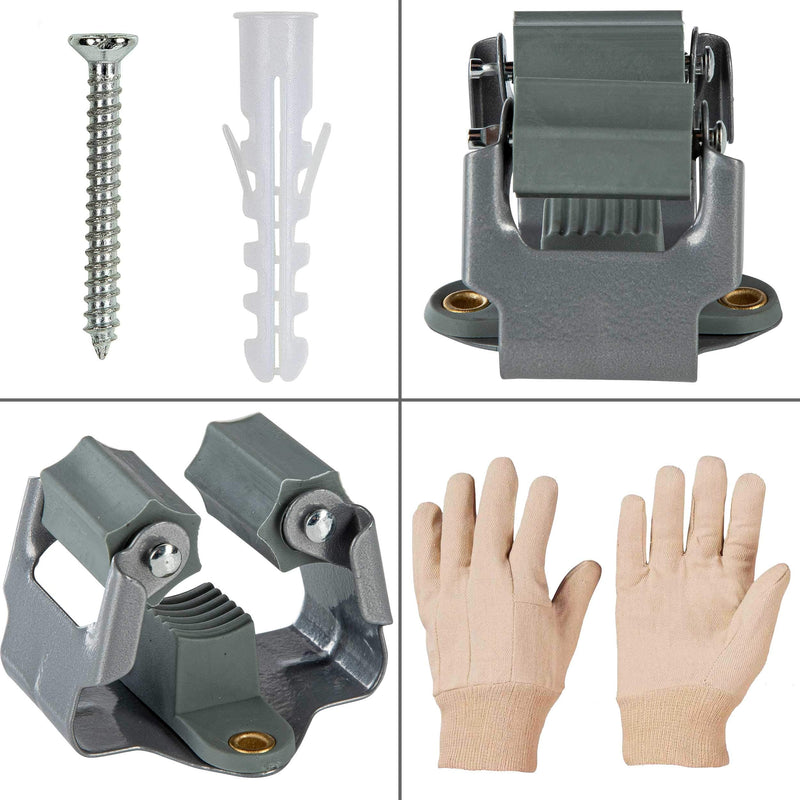 ONVAYA 20x device holder Klemmfix broom holder made of sturdy spring steel including work gloves