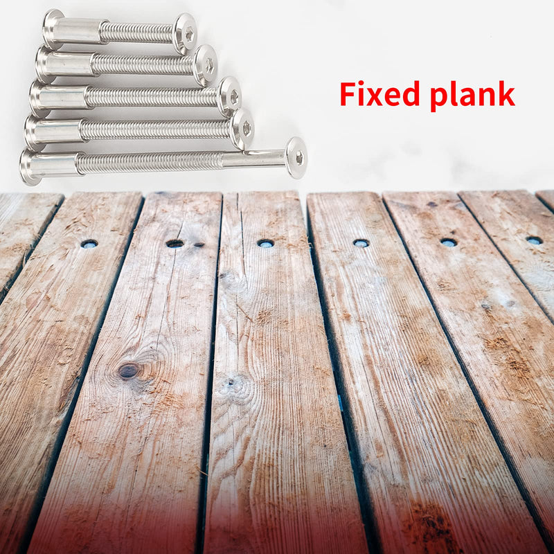 M6 Furniture Joint Connector Bolt & Cap Nut Kit Use for Cot Bed Crib Bolts Hex Drive Socket Cap Bolts - Hex Socket Screws Head (40/50/60/70/85mm 100Pcs) 40/50/60/70/85mm (100pcs)