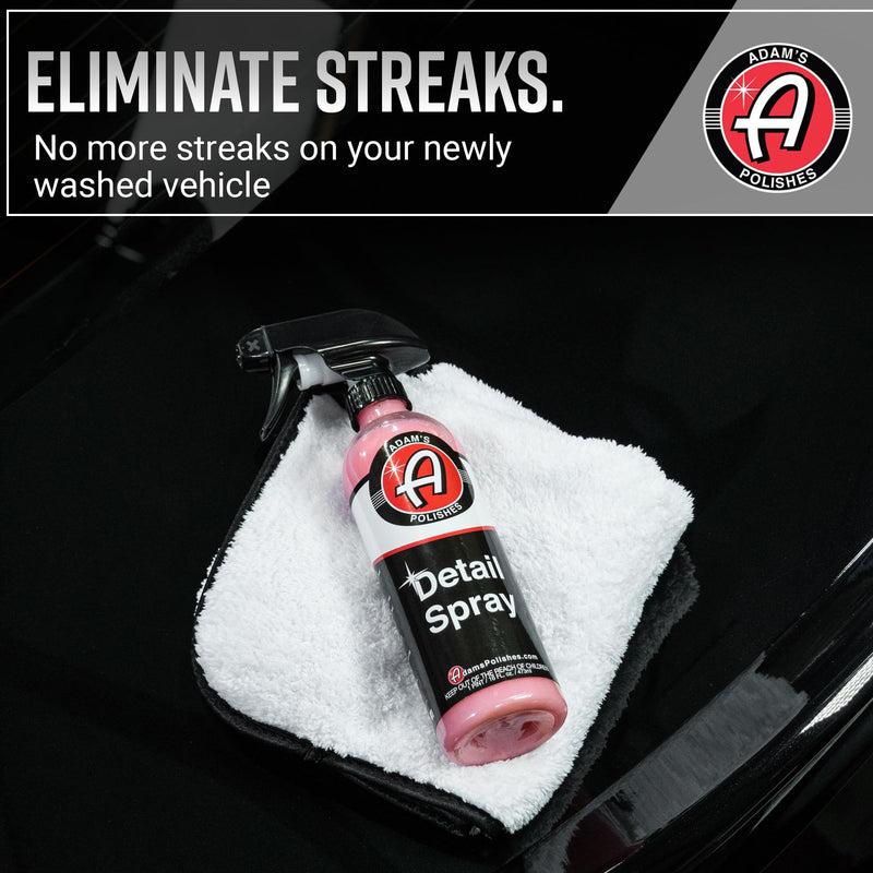 Adam's Polishes Detail Spray (16 fl. oz) - Quick Waterless Detailer Spray for Car Detailing | Polisher Clay Bar & Car Wax Boosting Tech | Add Shine Gloss Depth Paint | Car Wash Kit & Dust Remover 16 fl. oz