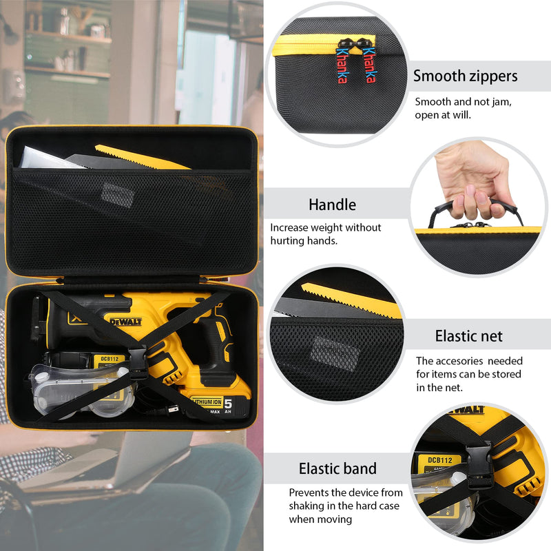 khanka Hard Storage Case Replacement for DEWALT 20V MAX XR Reciprocating Saw (DCS367B / DCS387B), 20V Max XR Rotary Hammer Drill (DCH133B / DCH263B), Case Only DCS367B/DCS387B Hammer Drill