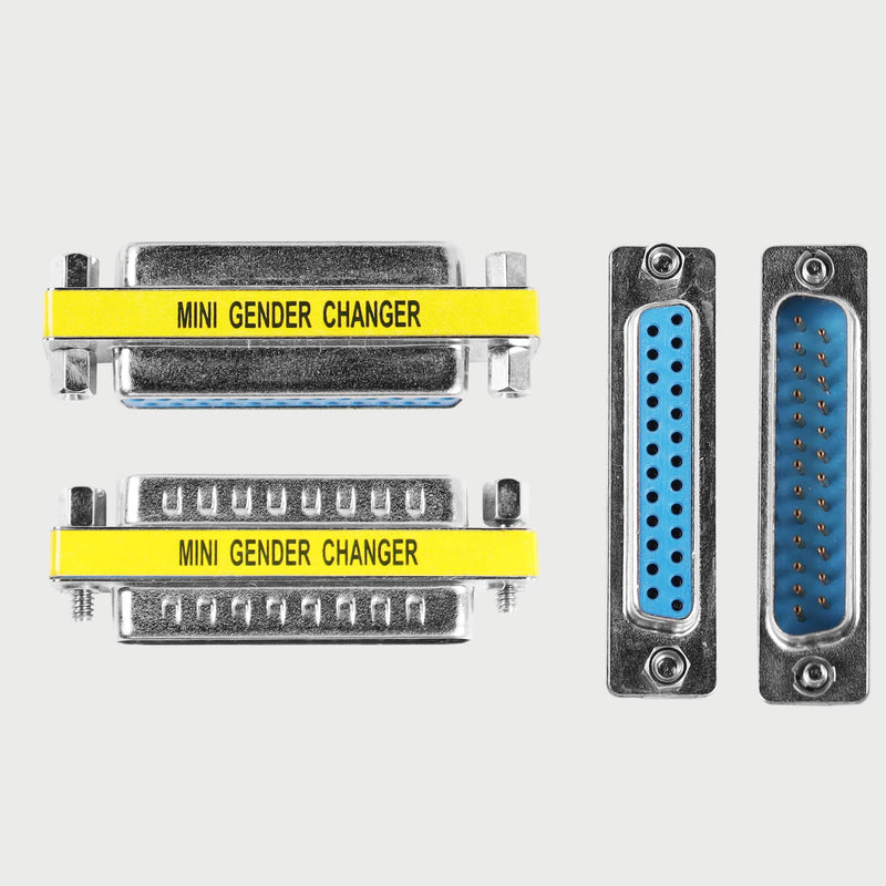 MEIRIYFA DB25 25 Pin Gender Changer D-SUB 25Pin Coupler Serial Cable Gender Changer RS232 VGA Adapter Connetor for Applications Pack of 2 (Male to Male) Male to Male