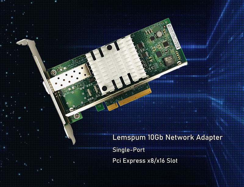 10G PCIE x8/x16 Ethernet Network Adapter Compatible Intel X520-DA1 82599EN Chip,Single SFP+ Port LAN Card NIC Server Support Windows Server/Windows/Linux/Vmware ESXI X520-1*SFP+ Port