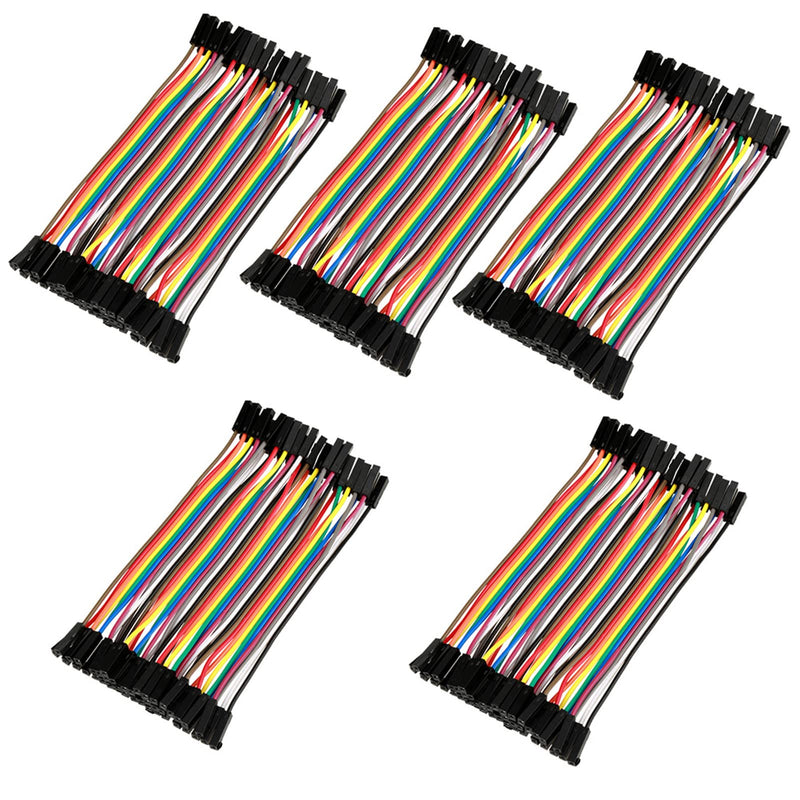 Dupont Wires, 5PCS Wire Colorful 10Cm Jumper Wire Cable F2F Jumper Femmina 5Cm Breadboard Jumper Wires 40 Pin Wire Female to Female Ribbon Cable