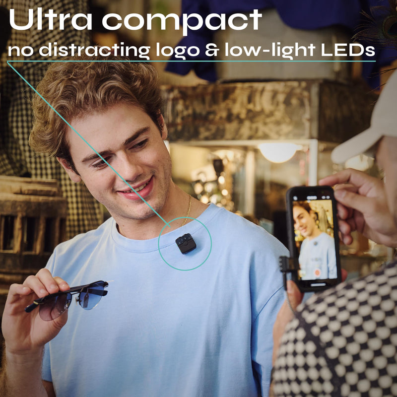 CreatorMic voice-enhancing mini wireless microphone for iPhone/Android/Camera - limiter, voice EQ, noise cancel, echo remove, magnetic mount – lapel mic clip on for video/vlog/YouTube/Tiktok