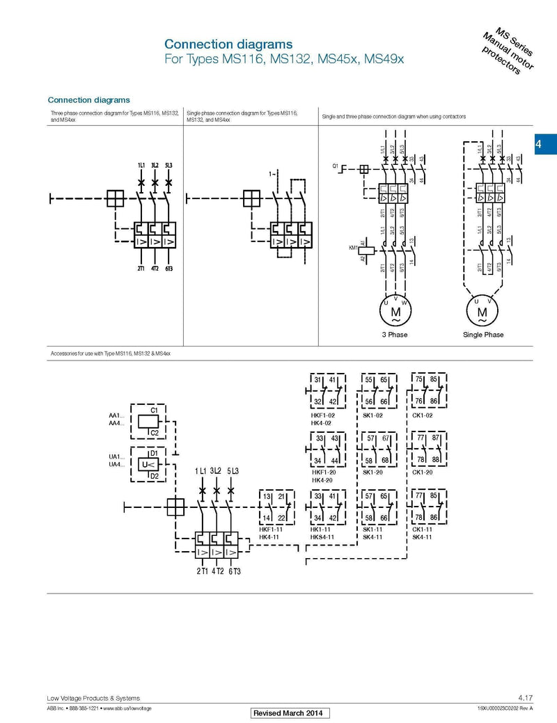 ABB MS116 motor protection switch, 2.5A 690V AC 90mm x 45mm