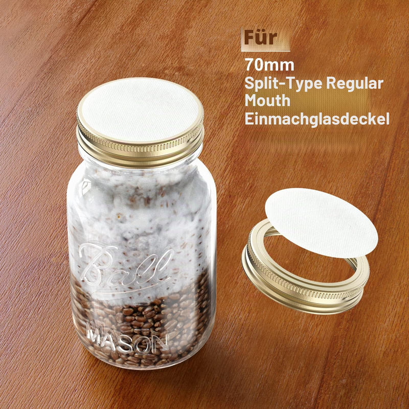 Synthetic Filter Paper Sticker 65 mm 0.3 µm PTFE Filter Disc Strong Adhesive Patch for Regular Mouth Preserving Jar Lid Mushroom Culture (18 Pieces)