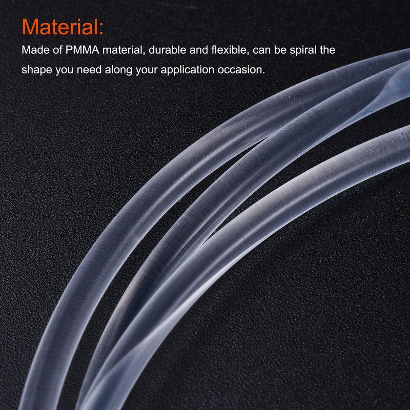 sourcing map PMMA side glow fiber optic cable 4mm 3.0M for LED light guides in the home, hotel