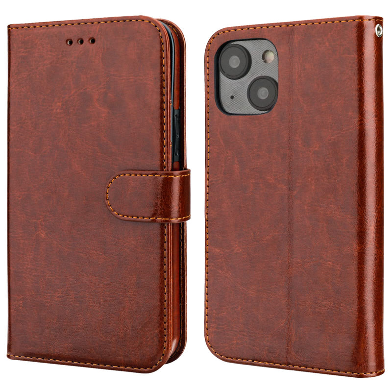 Bocasal Detachable Wallet Case for iPhone 14 RFID Blocking Card Slots Holder Premium PU Leather Magnetic Kickstand Shockproof Wrist Strap Removable Flip Protective Cover 5G 6.1 inch (Brown) Brown