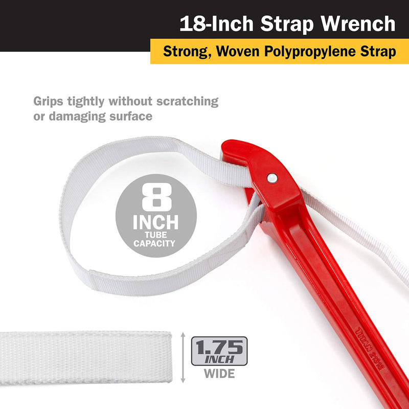 Titan 21316 18-Inch Strap Wrench 18" Handle