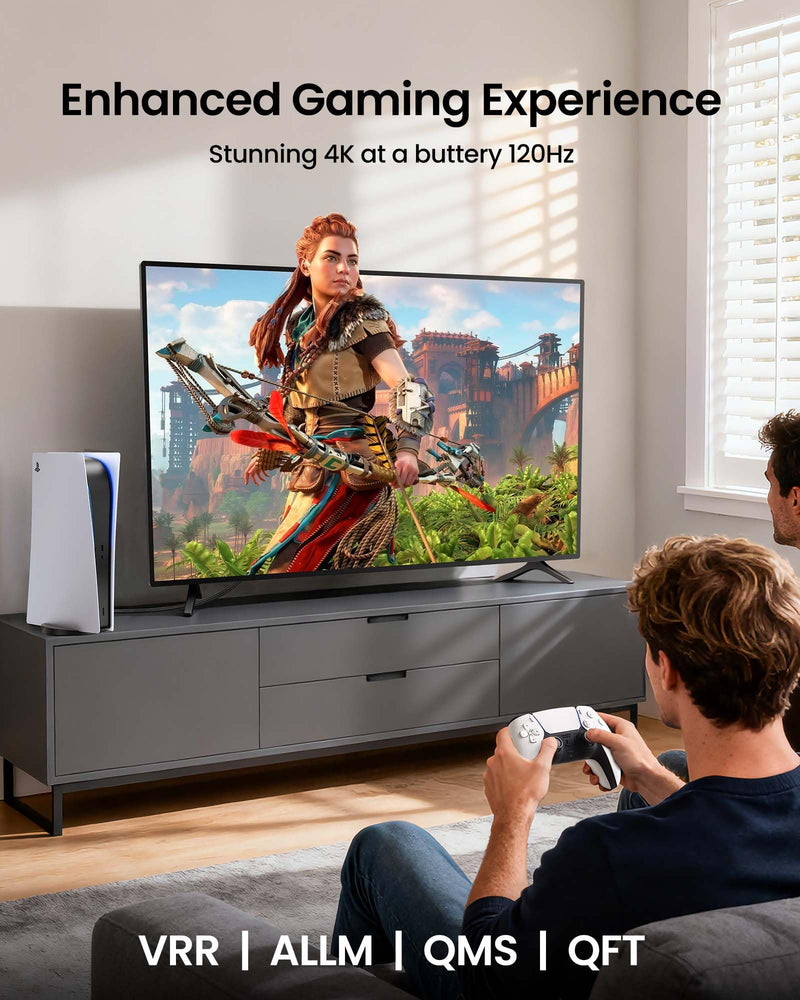 Silkland 8K HDMI ARC/eARC Cable 2.1 for Soundbar 10ft, 8K@60Hz, 4K@120Hz Ultra High Speed HDMI Cord, Dolby Atoms, 48Gbps HDR10, HDCP 2.2&2.3 Compatible for Vizio Samsung Bose Sound bar, UHD TV,Blu-ray 10 Feet