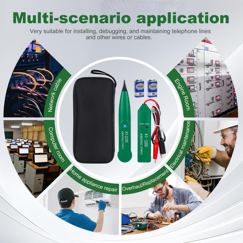 Cable Break Detector Robotic Lawnmower, Cable Tracker with Battery, Cable Finder Cable Tester, Cable Finder, Cable Detector for Network Maintenance Collation Passage of Test Circuit