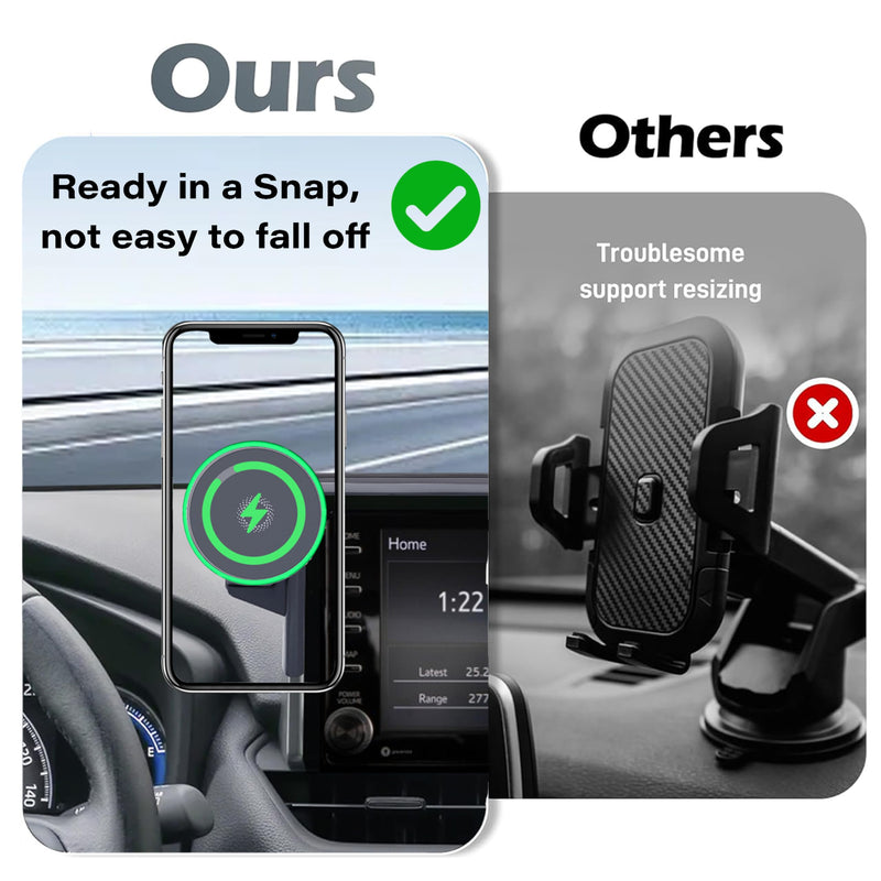 Car Phone Holder for Toyota RAV4 2019-2025 Accessories Apply to 7/8 Inch Touch Screen15W Fast Wireless Charger Screen Fixed Clip Cell Phone Mount Hands-Free 360 Degree Rotation