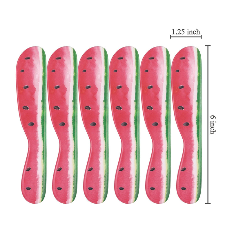 UPware Watermelon Cheese Spreader Set, Melamine Multipurpose Butter Spreaders for Cream, Cheese, Jelly, Mayo, Frosting, and Sandwich, Red, 6 Inch, Set of 6