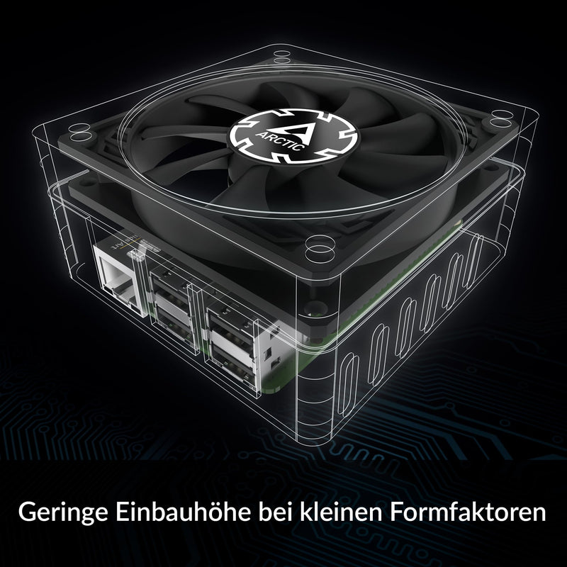 ARCTIC P8 Slim PWM PST - PC Fan, 80 mm Case Fan, Ultra Slim | Optimized for Static Pressure, Case Fan with PST Connector (PWM Sharing Technology), DC Fan, 15mm, 300-3000rpm