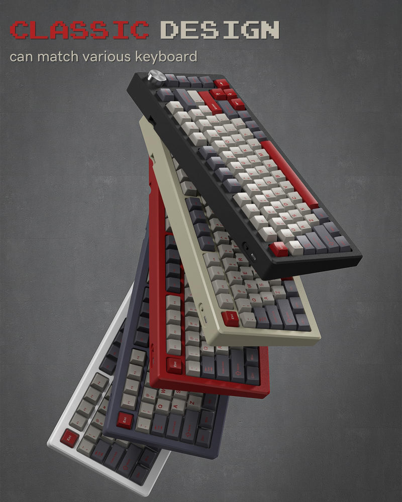 Womier Keycaps, Custom PBT Doubleshot Keycaps 60 65 75 100 Percent, Cherry Profile Retro Keycaps, 61/64/68/84/87/100/104/108 Gaming Mechanical Keyboard Keycaps, 132 Keys Keycaps Set (Gorpcore Style) Gorpcore Style