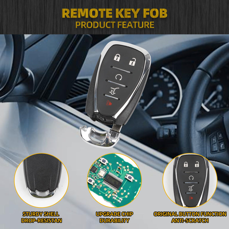 Dasbecan Key Fob Replacement Compatible with Chevy Traverse 2018 2019 2020 Blazer 2019 2020 Smart Proximity Keyless Entry Remote Control Replaces HYQ4EA 13529636 13519188 433Mhz 5 Buttons